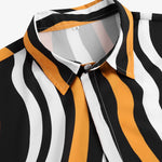 Wavy Print Button Up Shirt