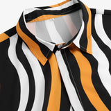 Wavy Print Button Up Shirt