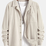 Long Sleeve Corduroy Cuban Collar Shirt