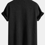 Short Sleeve Geometry Textured Cuban Shirt