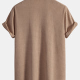 Short Sleeve Waffle Cuban Shirt