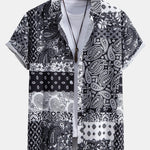 Paisley Floral Patchwork Print Button Up Shirt
