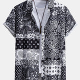 Paisley Floral Patchwork Print Button Up Shirt