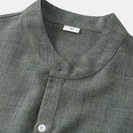 Short Sleeve Linen Henley Shirt