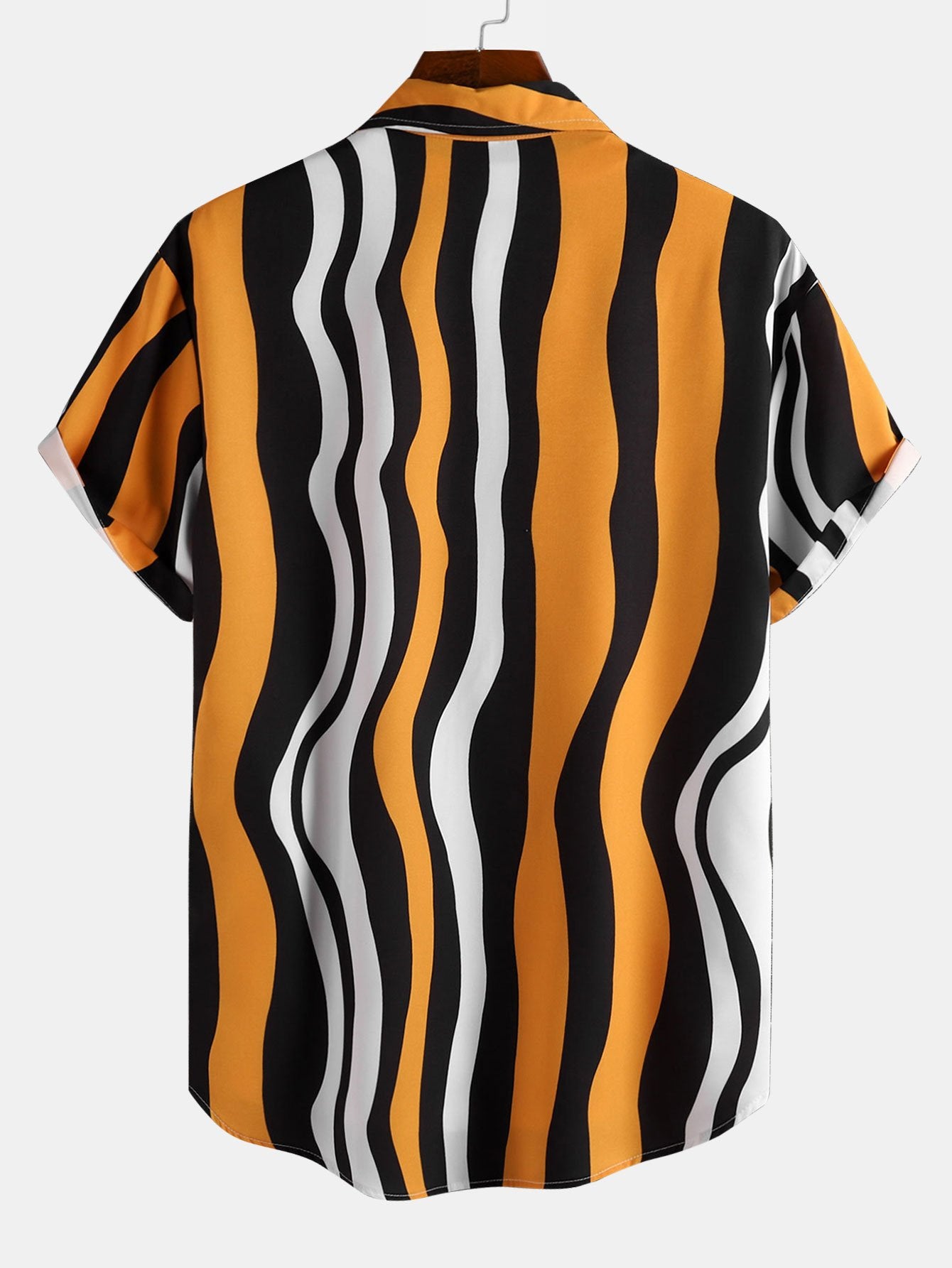 Wavy Print Button Up Shirt