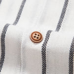 Cotton Blend Striped Shirt & Crinkle Textured Straight Leg Pants Set