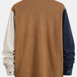 Corduroy Patchwork Shirt & Straight Leg Corduroy Pants Set