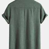 Stand Collar Textured Shirt