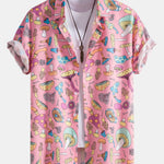 Mushroom Print Button Up Shirt