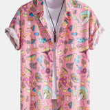 Mushroom Print Button Up Shirt