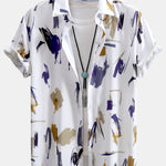 Brushstroke Print Button Up Shirt