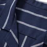 Cotton Blend Striped Cuban Shirt