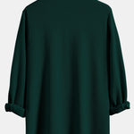 Long Sleeve Muscle Fit Ribbed Stand Collar Shirt & Linen Pants Set