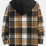 Relax Fit Corduroy Plaid Hooded Shirt