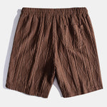 Geometric Jacquard Eyelet Cuban Shirt & Textured Shorts with Lining Set