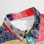 Color Block Paisley Print Shirt & Swim Shorts Set