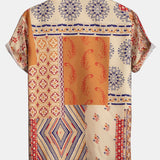 Scarf Print Button Up Shirt