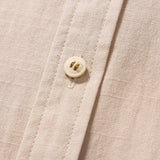Linen Cotton Blend Stand Collar Shirt