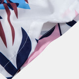 Leaf Color Block Print Shirt & Swim Short Set