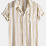 Striped Cuban Collar Shirt