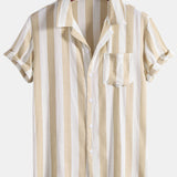 Striped Cuban Collar Shirt