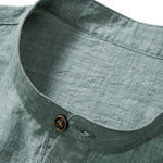 Short Sleeve Half Button Fly Henley Collar Shirt