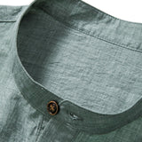 Short Sleeve Half Button Fly Henley Collar Shirt