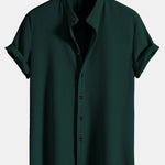 Muscle Fit Ribbed Stand Collar Shirt & Shorts Set