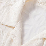 Jacquard Texture Cuban Shirt & Straight Leg Linen Pants Set