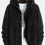 Fleece Lined Corduroy Hooded Overshirt