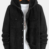 Fleece Lined Corduroy Hooded Overshirt