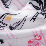 Palm Tree Flamingo Print Shirt & Swim Shorts Set