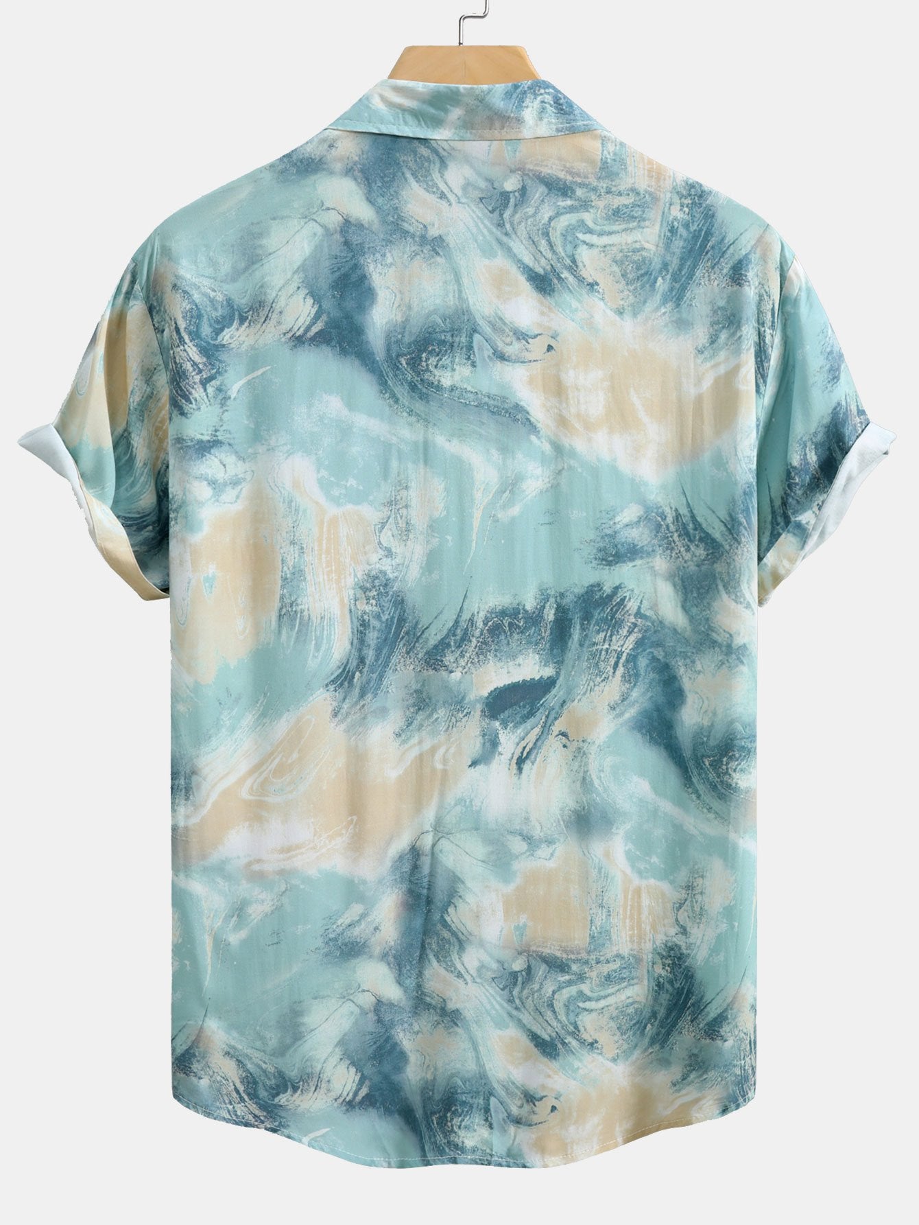 Marble Texture Print Button Up Shirt
