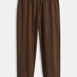 Corduroy Patchwork Shirt & Straight Leg Corduroy Pants Set