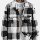 Plaid Teddy Fleece Button Up Overshirt
