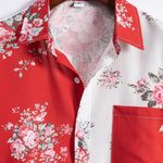 Two Tone Rose Print Shirt & Swim Shorts Set
