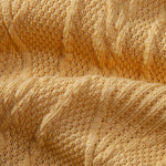 Knitted Geometric Textured Cuban Shirt & Man Mid Length Drawstring Swim Set