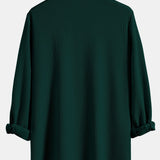 Long Sleeve Muscle Fit Ribbed Stand Collar Shirt