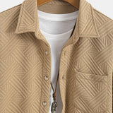 Striped Jacquard Button Up Shirt