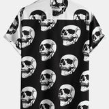 Two Tone Skull Print Shirt