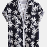 Palm Tree Print Shirt & Swim Shorts Set