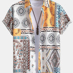 Scarf Print Button Up Shirt