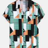 Geometric Stripe Print Shirt