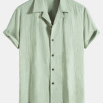 Textured Cotton Revere Shirt & 5" Shorts Set
