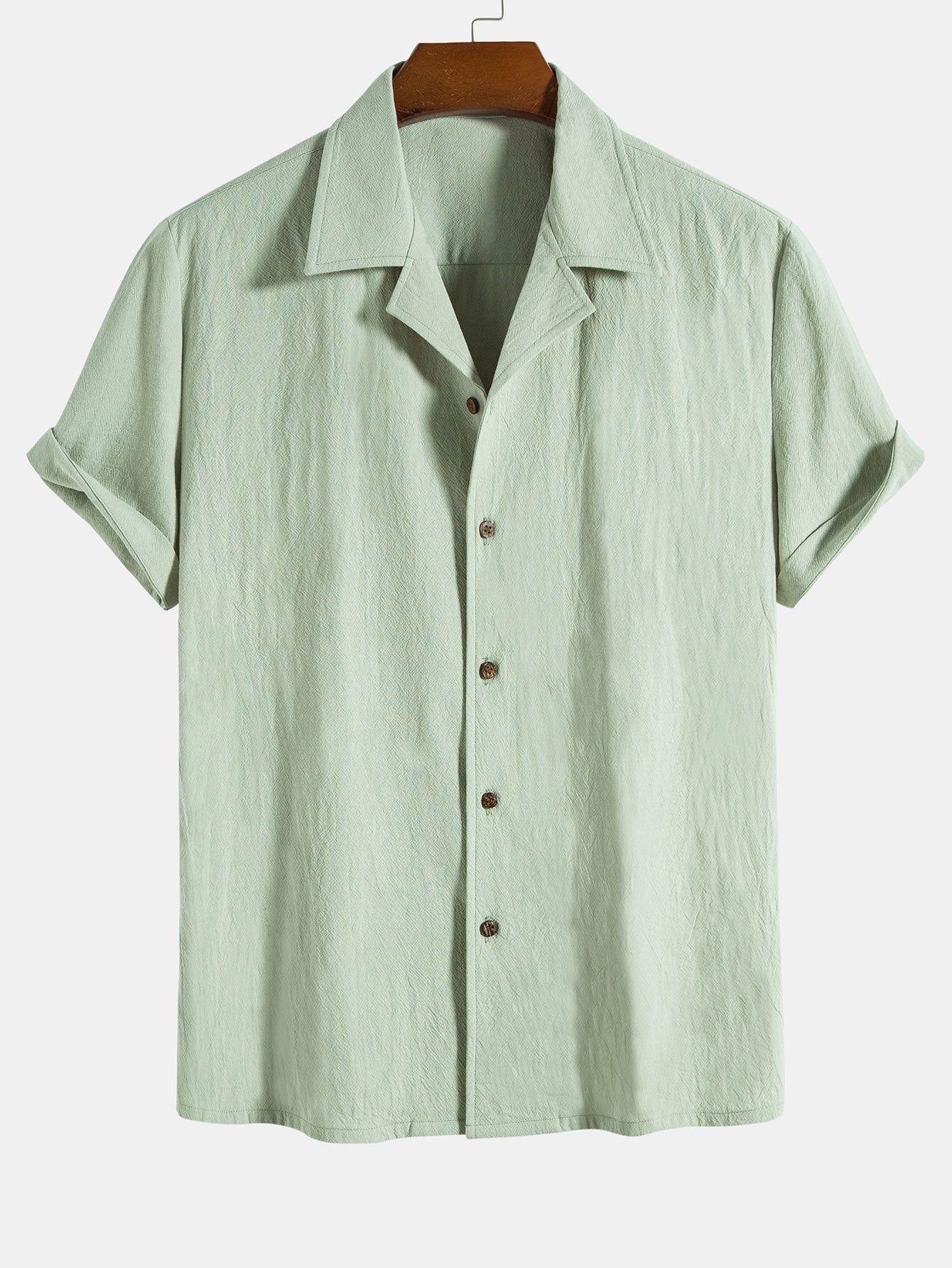 Textured Cotton Revere Shirt & 5" Shorts Set