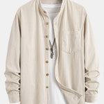 Corduroy Stand Collar Shirt