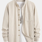 Corduroy Stand Collar Shirt