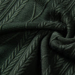 Knitted Geometric Rhombus Jacquard Cuban Shirt & Linen Pants Set