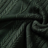 Knitted Geometric Rhombus Jacquard Cuban Shirt & Linen Pants Set
