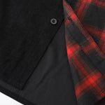 Long Sleeve Corduroy Plaid Panel Shirt & Corduroy Jogger Pants Set
